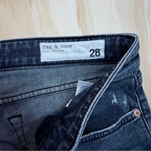 rag & bone Dre Slim Boyfriend Jeans 28 Abbots Wash Low Rise Tapered Denim - Picture 5 of 12